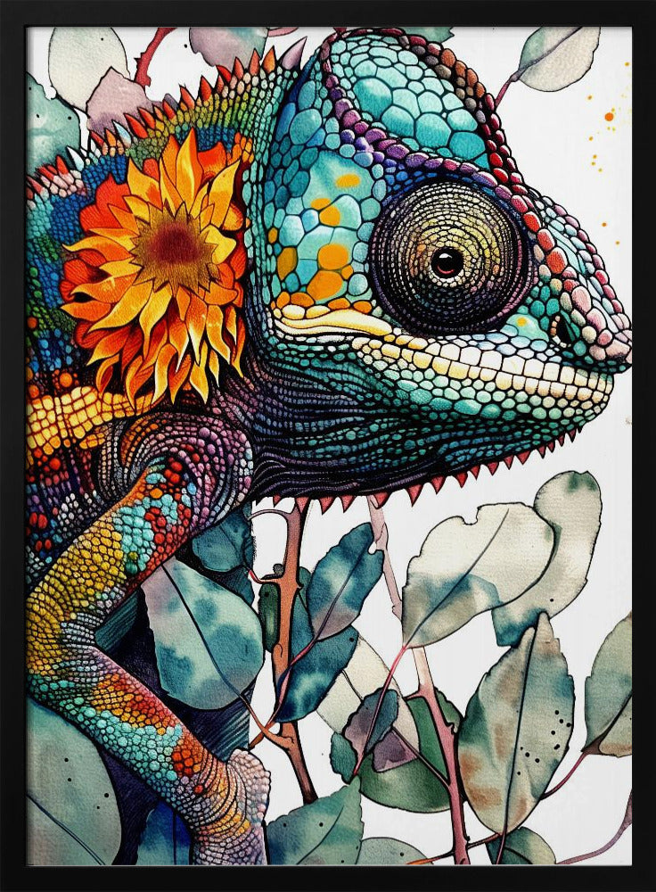 Chamäleon Aquarell Tierkunst 7 | Poster