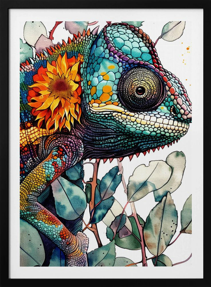 Chamäleon Aquarell Tierkunst 7 | Poster