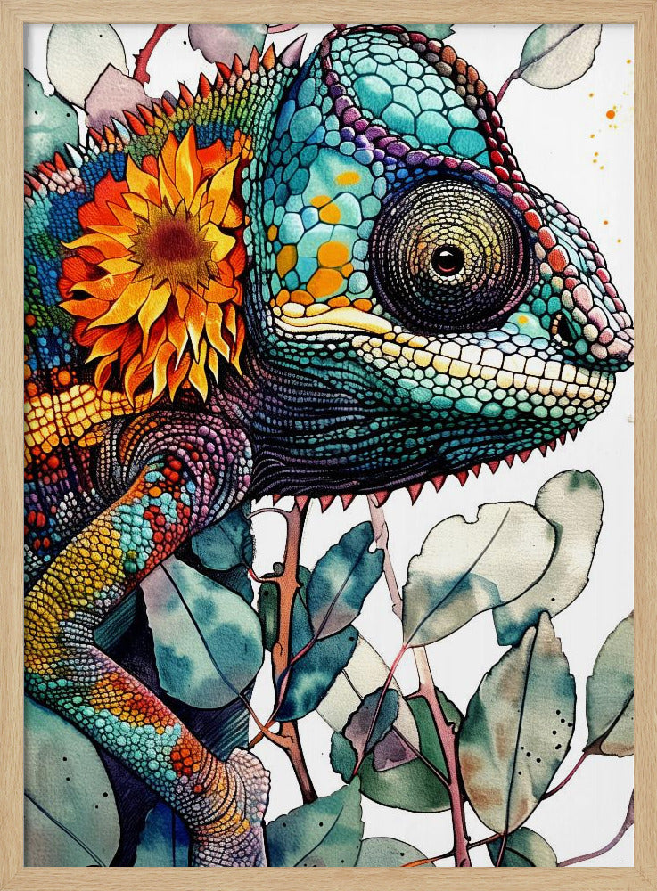 Chamäleon Aquarell Tierkunst 7 | Poster