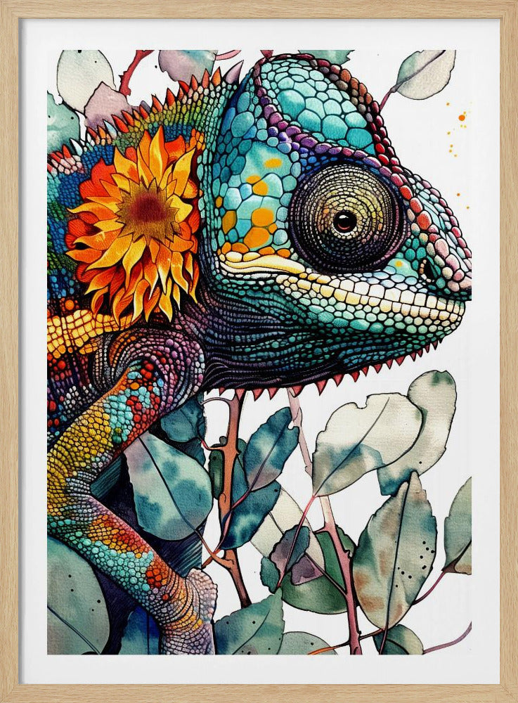 Chamäleon Aquarell Tierkunst 7 | Poster