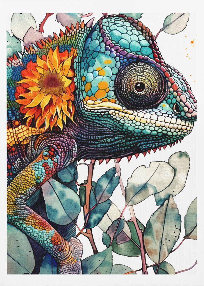 Chamäleon Aquarell Tierkunst 7 | Poster