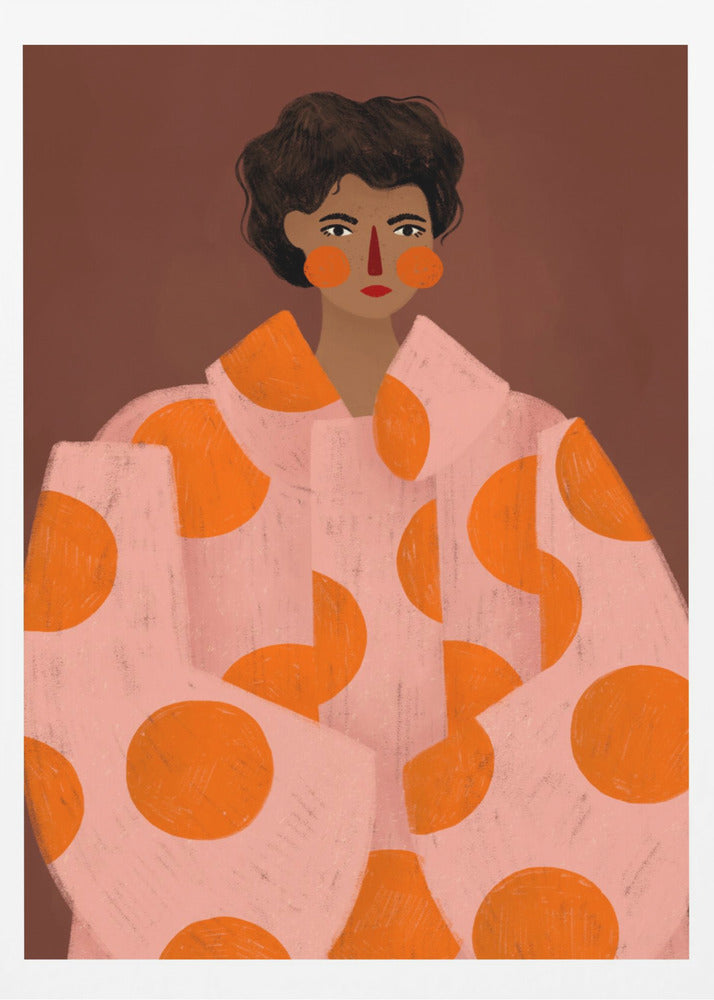 Woman With Orange Dots | Poster