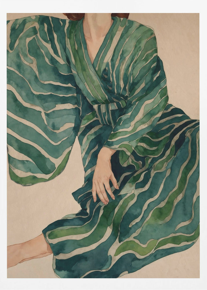 Grüner Kimono Flow | Poster