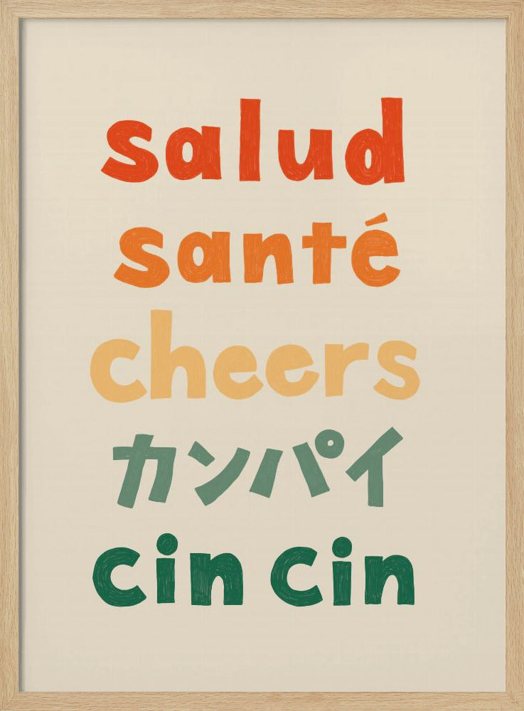 Cheers Typography - Zdrowie Zdrowie Cheers Kanpai Cin cin | Plakaty - Wydruki Artystyczne