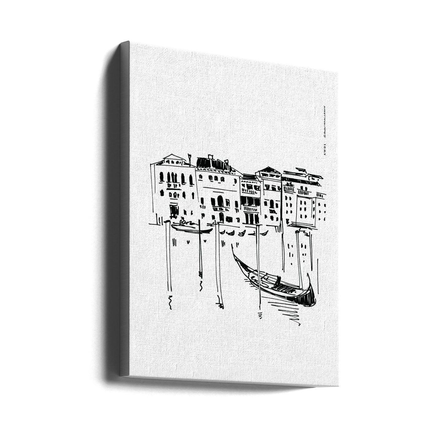Stampa artistica di viaggio sul Canal Grande di Venezia con gondola, Italia | Stampe su Tela