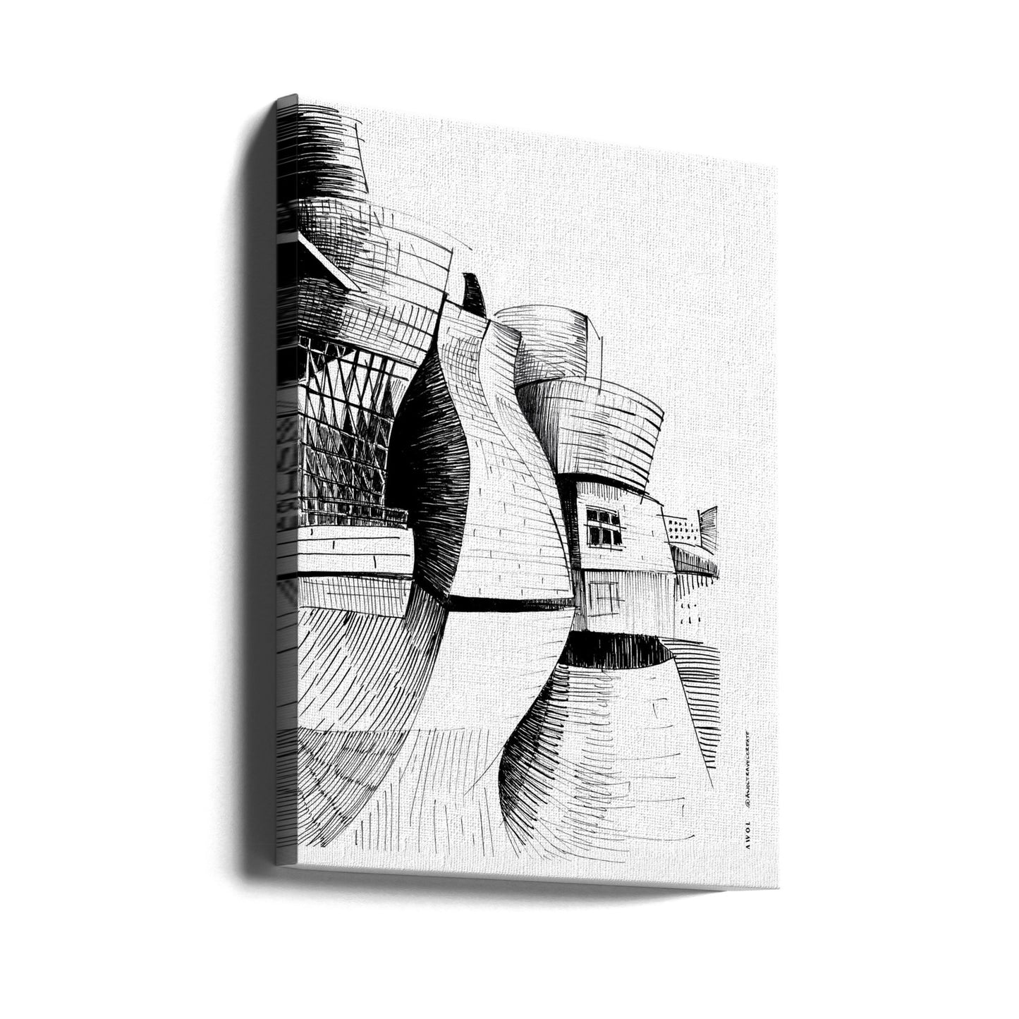 Bilbao Guggenheim-byggnaden, modern arkitekturteckning | Canvas