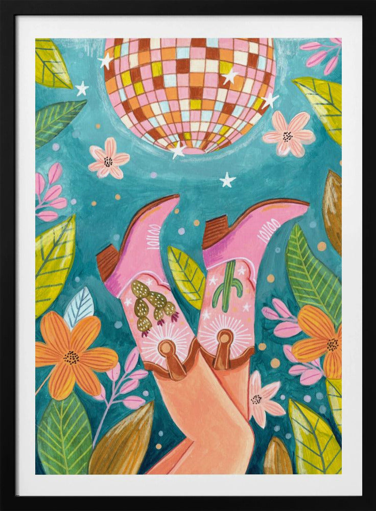 Cowboy boots and disco ball | Poster