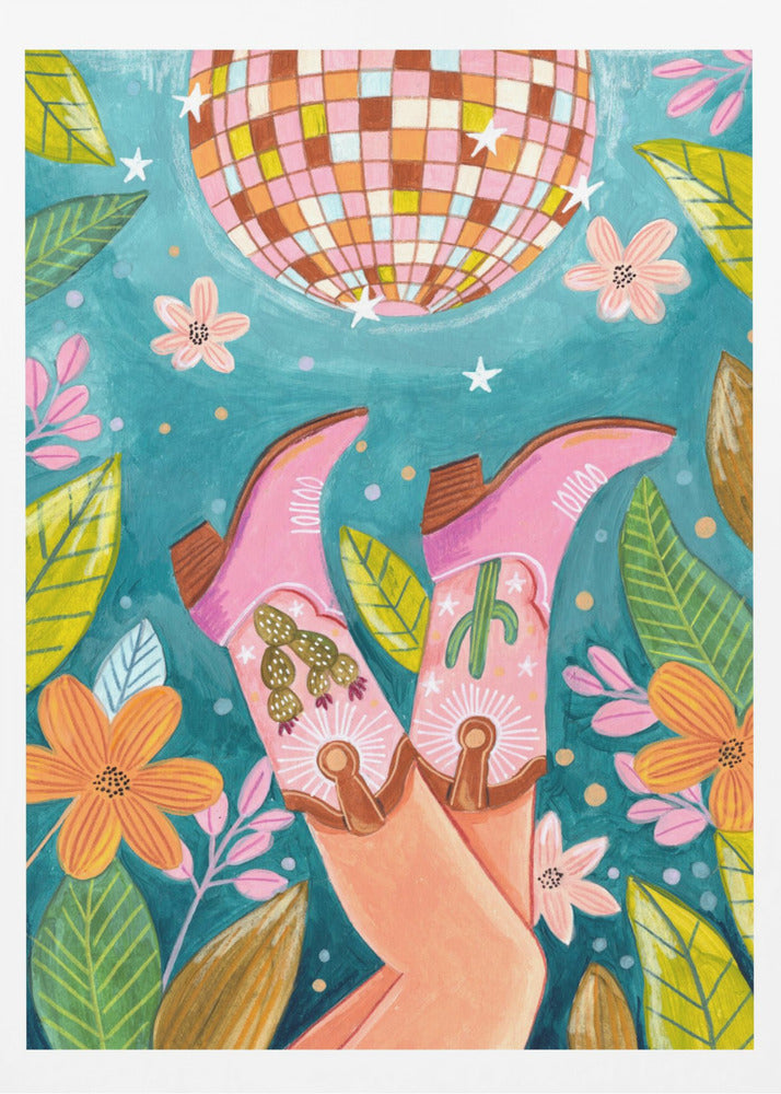 Cowboy boots and disco ball | Poster