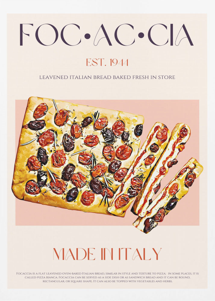 Italian Bread with Tomatoes and Olives | Poster