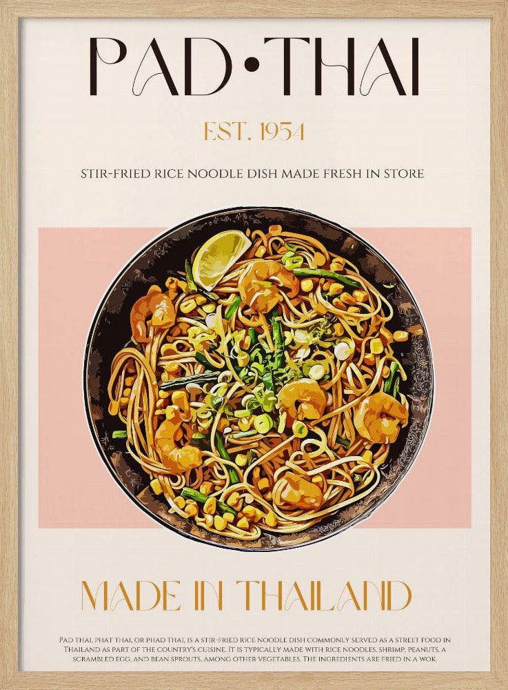Elegant Illustration of Pad Thai | Poster
