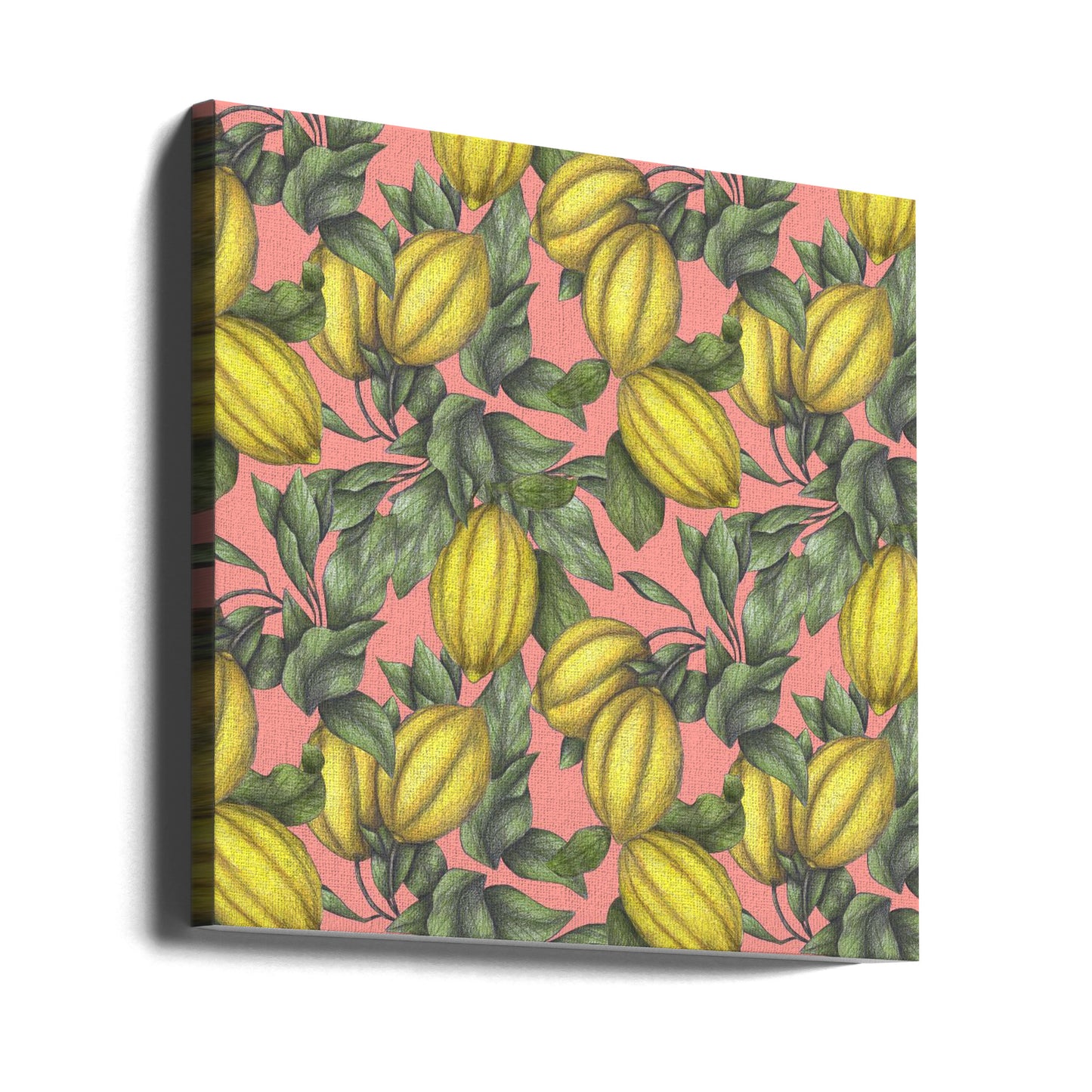 Mönster av gul citron | Canvas