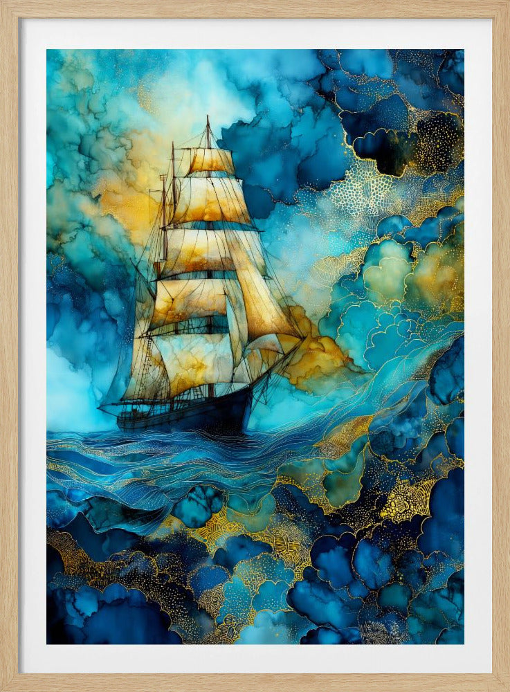 Nautica Sea Art Watercolor Ship (26) | Poster