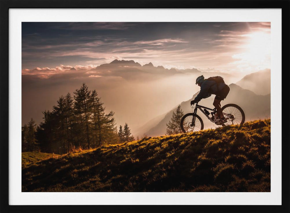 Den gyldne time på cykling | Plakater - Kunsttryk