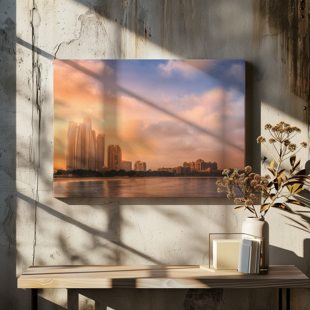 Etihad Towers & Emirates Palace, Abu Dhabi, VAE | Canvasprints