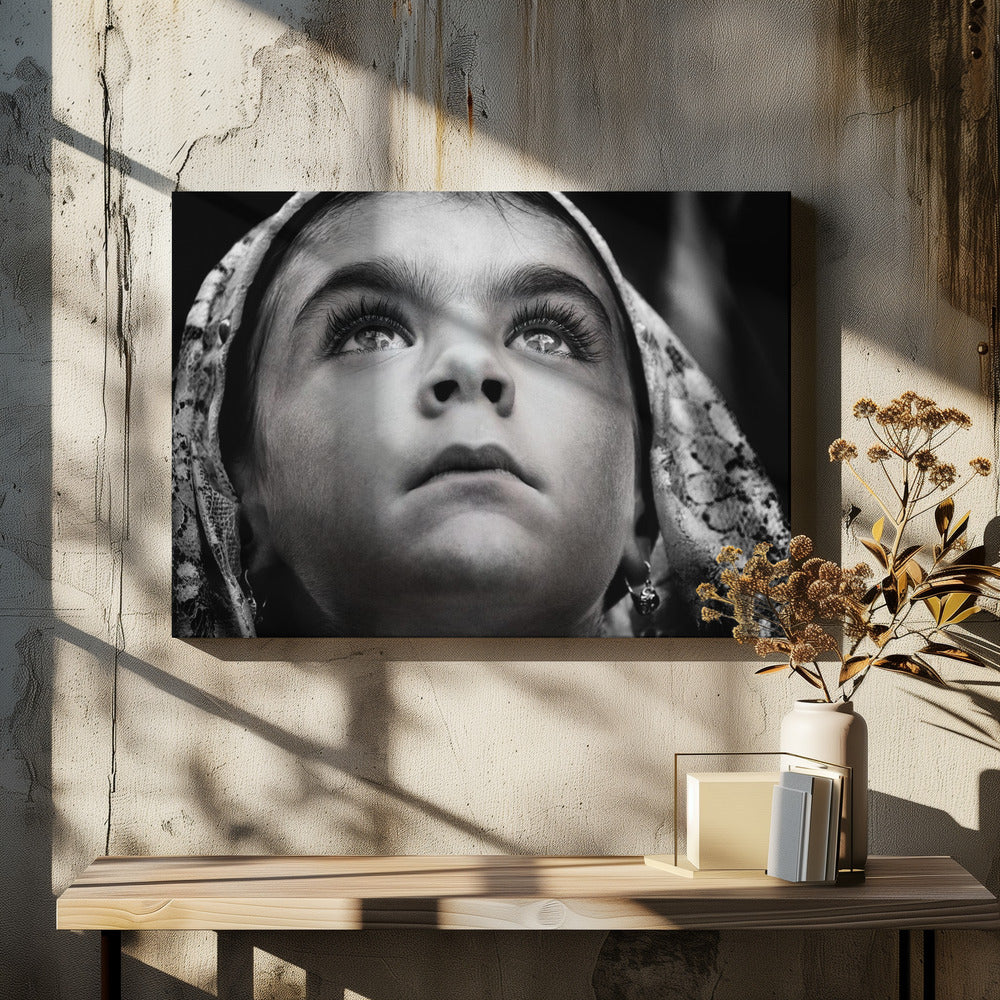Mädchen mit traditionellem sardischen Schleier | Leinwand-Bilder