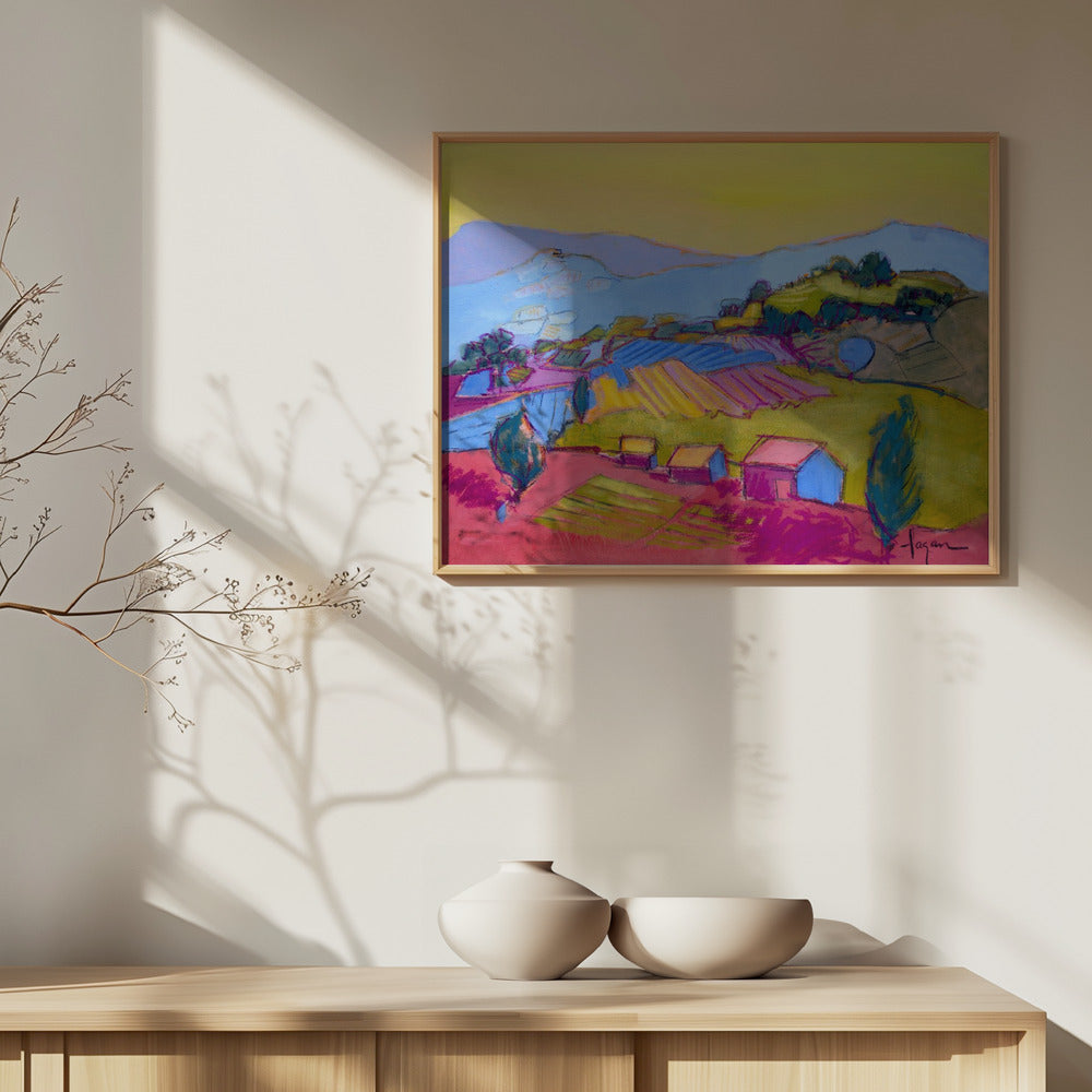 Pastel Hillside View | Poster