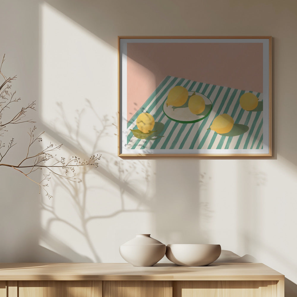 Citroner og striber | Plakater - Kunsttryk