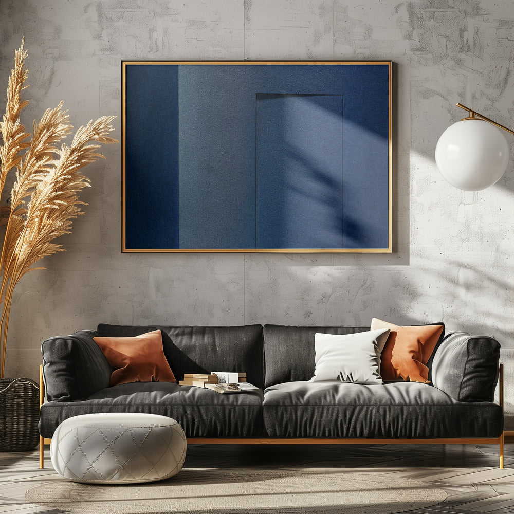 Minimalismo blu o una porta segreta | Poster - Stampe d’Arte
