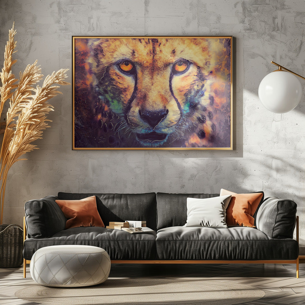 Tiere Leopard Aquarell Tierkunst | Poster