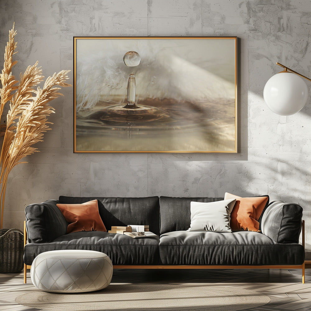 Gotas de plumas doradas | Posters - Impresiones de Arte