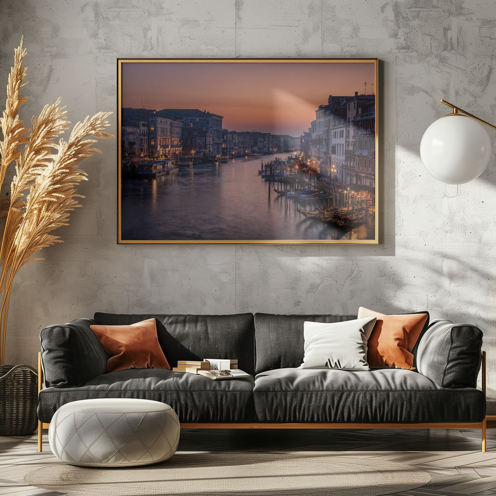 Venetsian Canal Grande auringonlaskussa | Julisteet - Taidevedokset