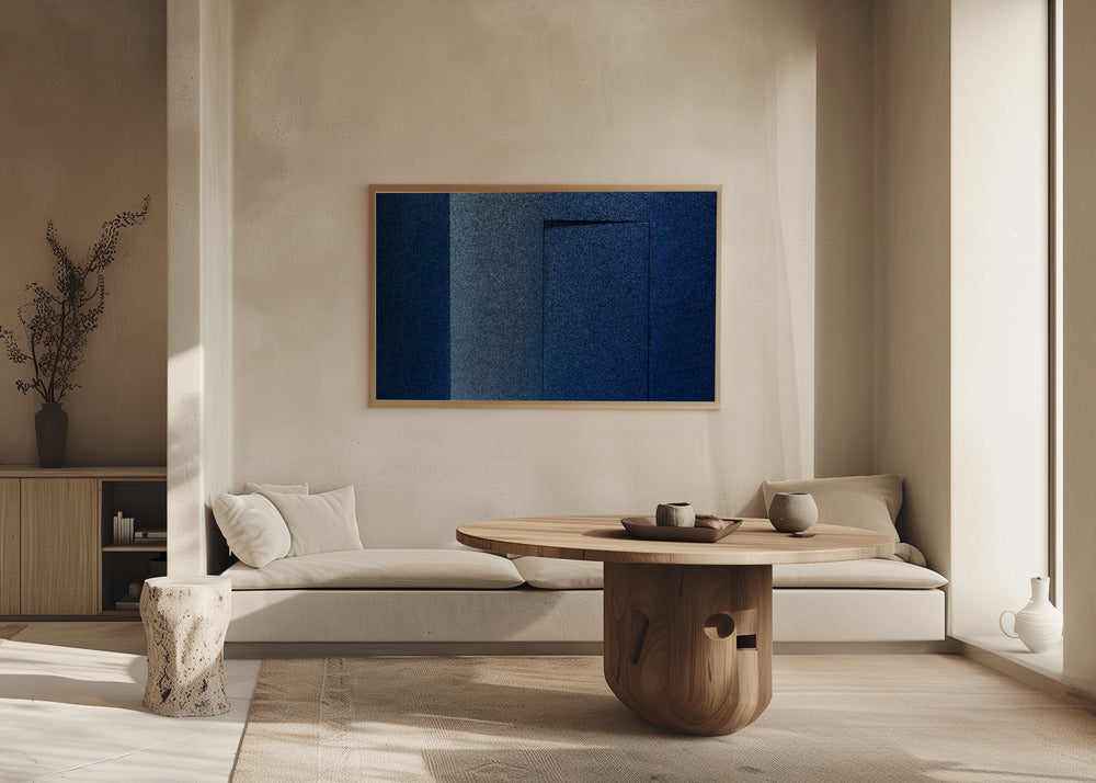 Minimalismo blu o una porta segreta | Poster - Stampe d’Arte