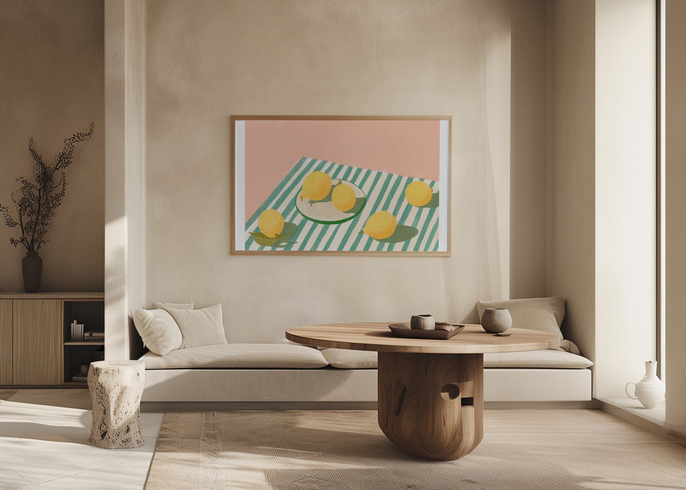 Citroner og striber | Plakater - Kunsttryk