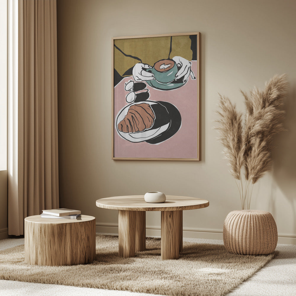 Croissant und Milchkaffee | Poster