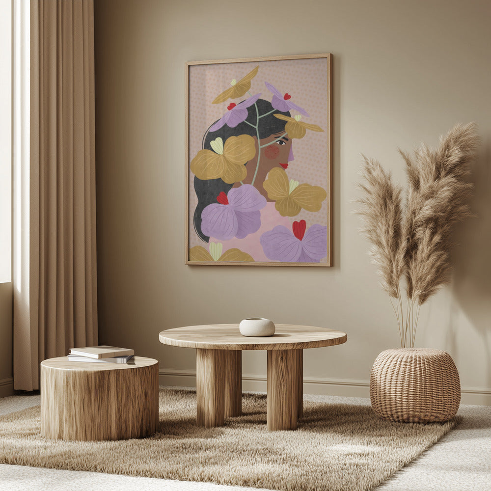 Hidden Behind Yellow Purple Flowers | Poster