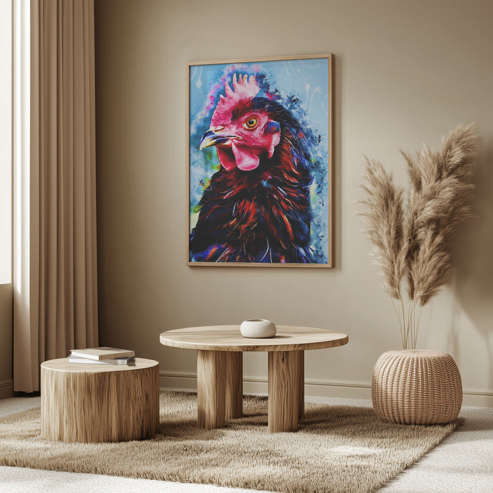 Animal Rooster Watercolor Animal Art | Poster