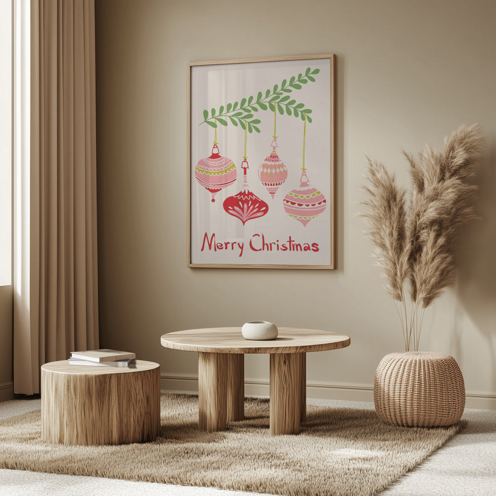 Cheerful little Christmas baubles | Poster