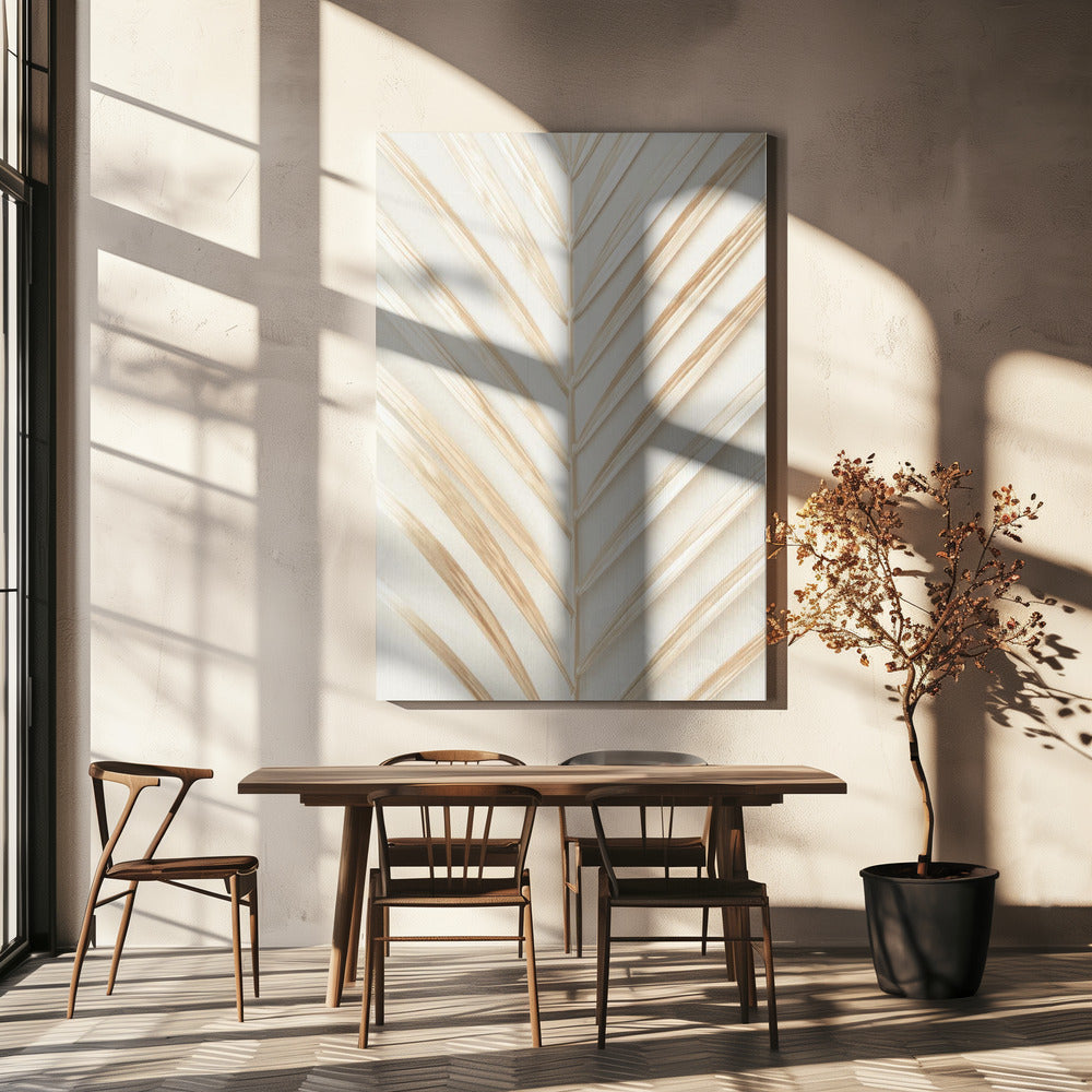 Feuille de palmier dorée | Tableaux sur Toile