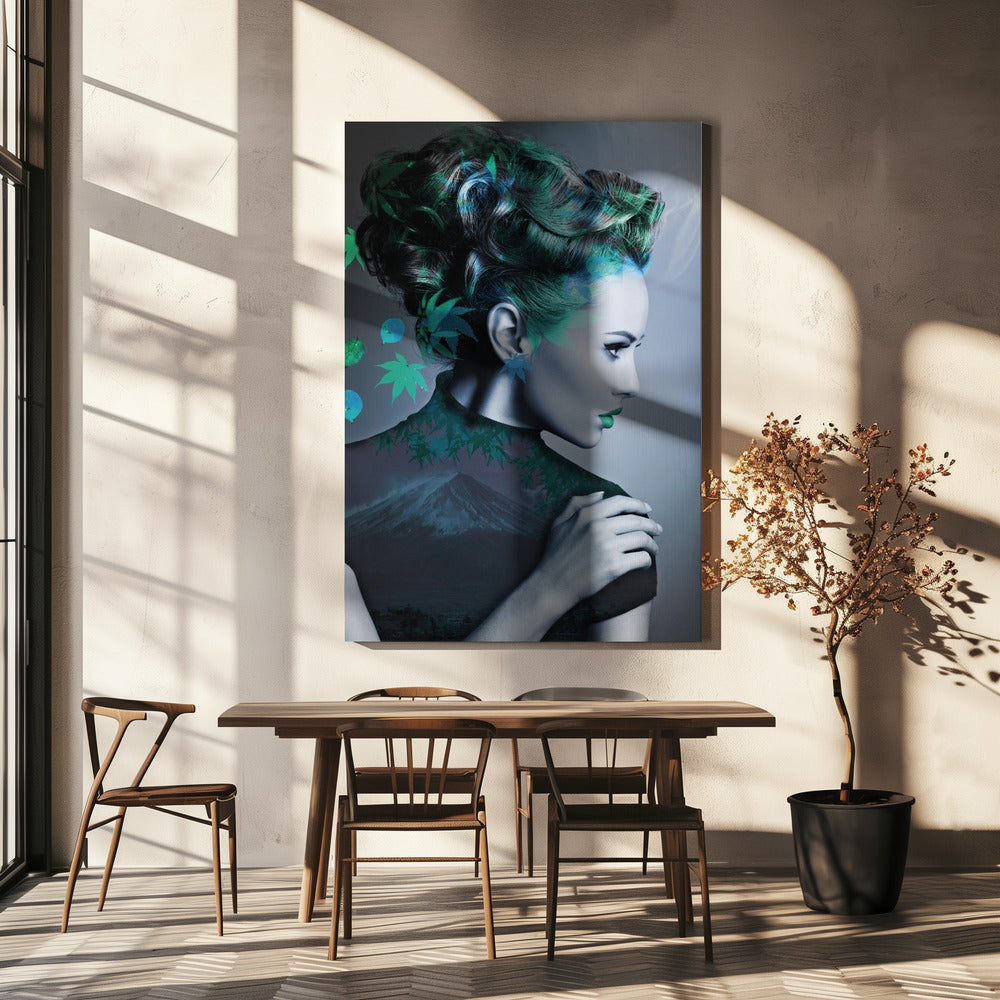 Groen met bladeren | Canvasprints