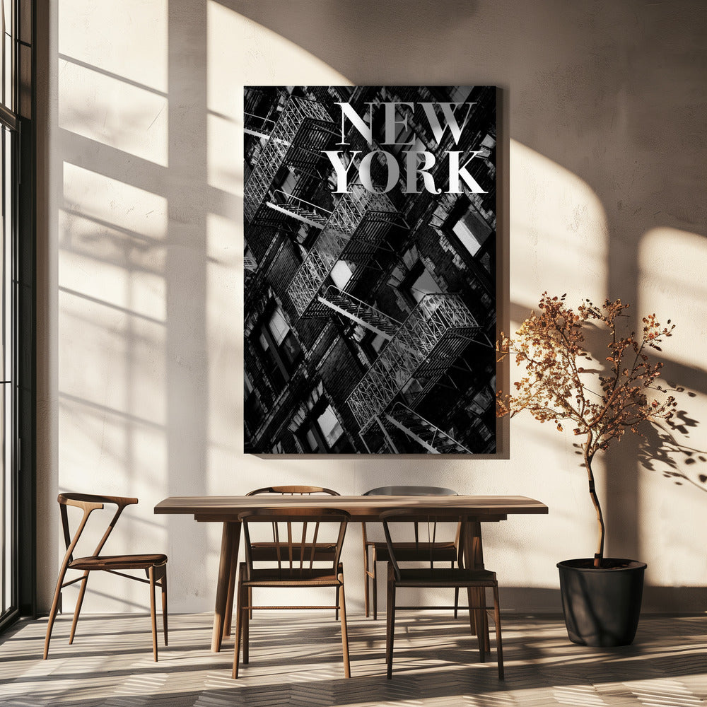 Escaliers de secours à New York | Tableaux sur Toile