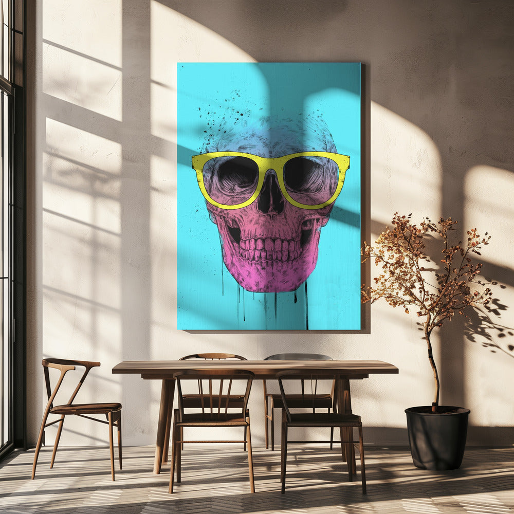 Popkonst-skalle med glasögon | Canvas