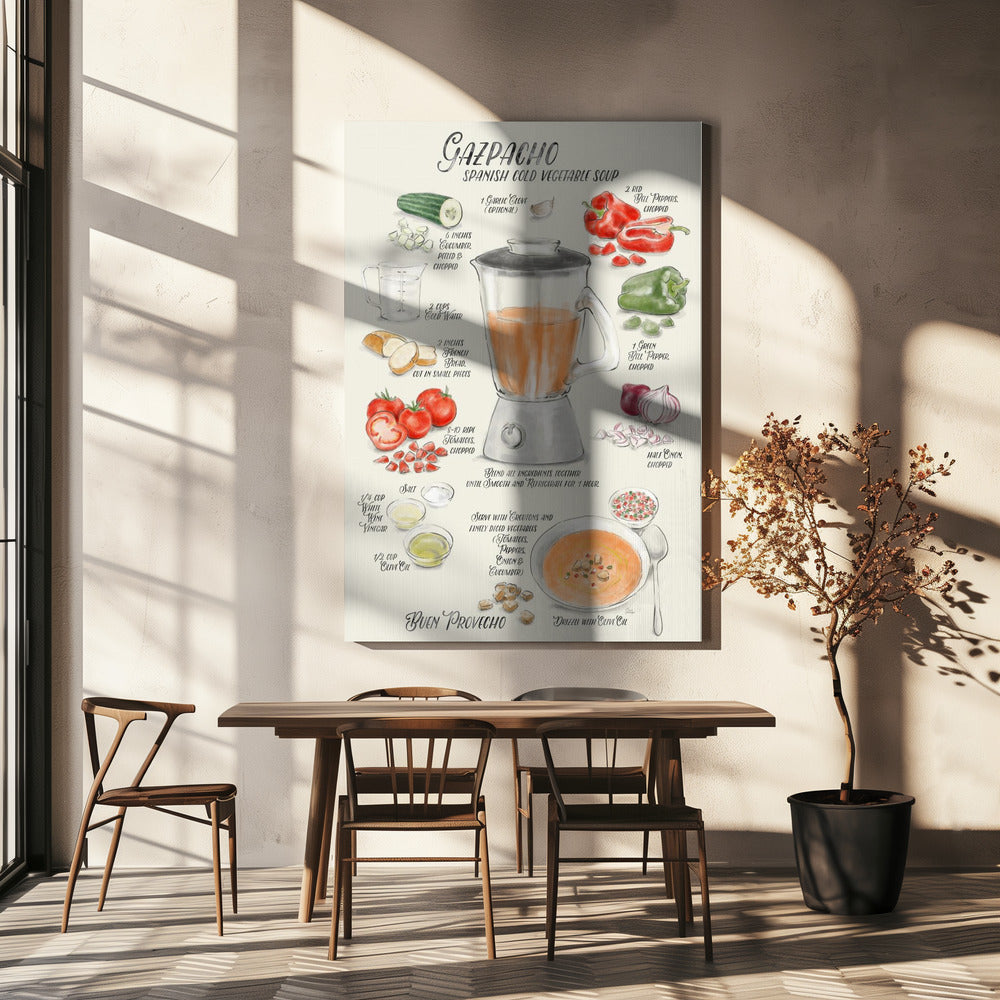 Gazpacho-Bebilderungsrezept auf Englisch | Leinwand-Bilder
