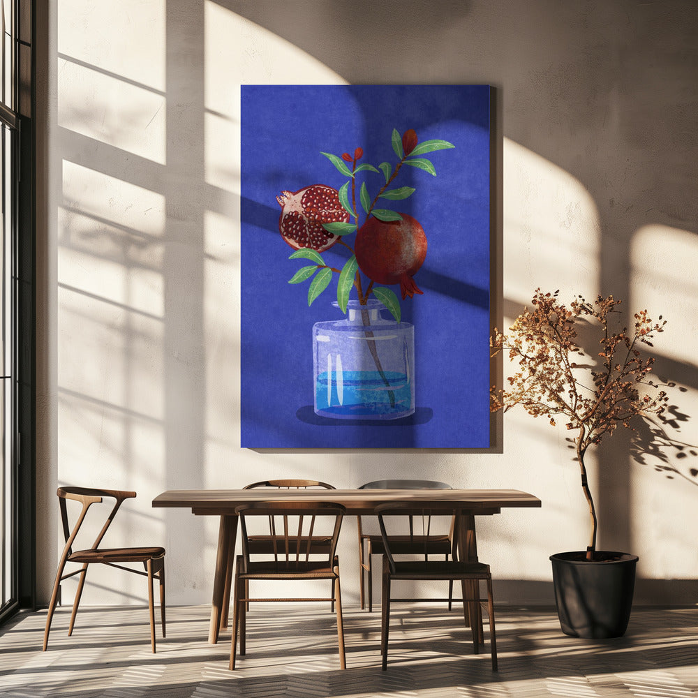 granaatappel in vaas | Canvasprints