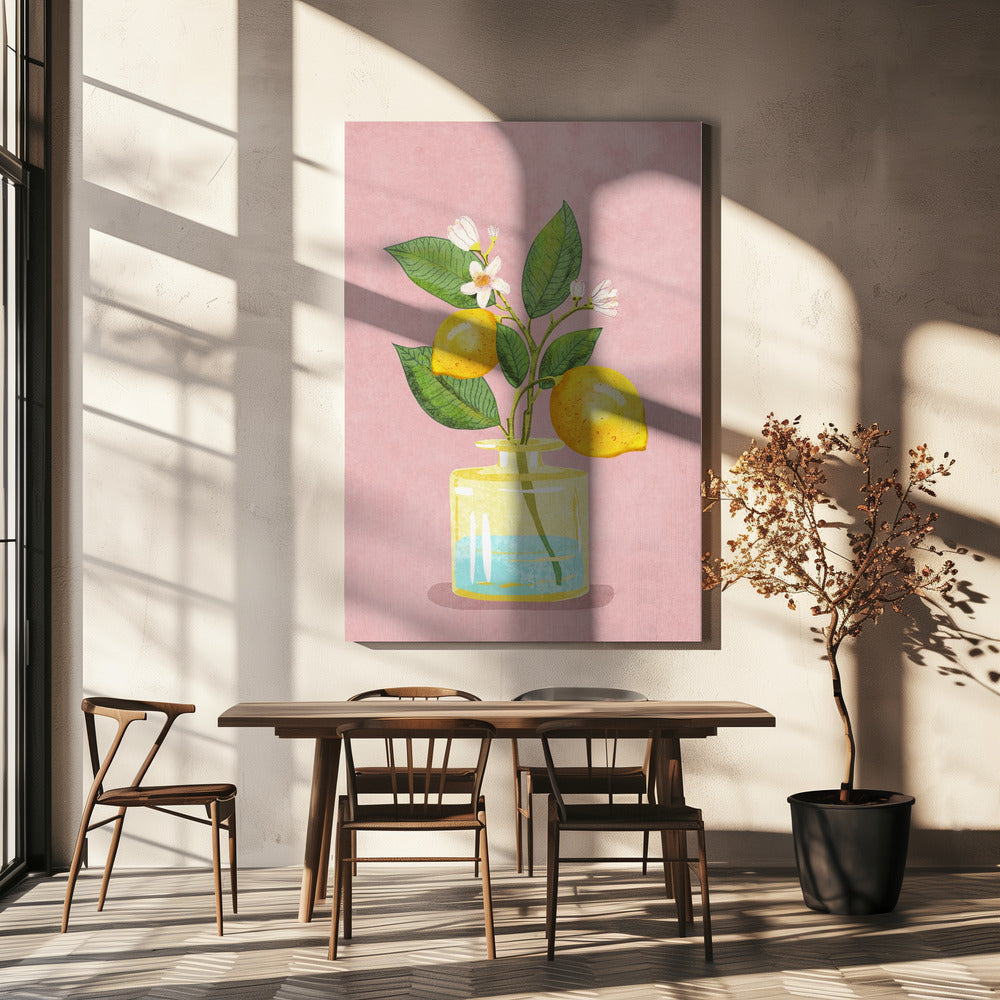 Zitronenstrauß in Vase | Leinwand-Bilder