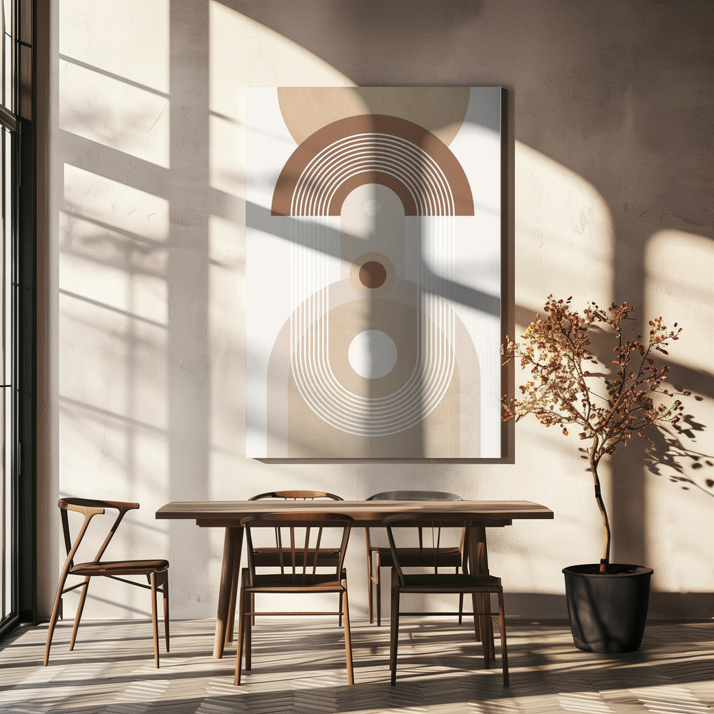 Beige Mid Century Posters - Affiche Artistique | Tableaux sur Toile