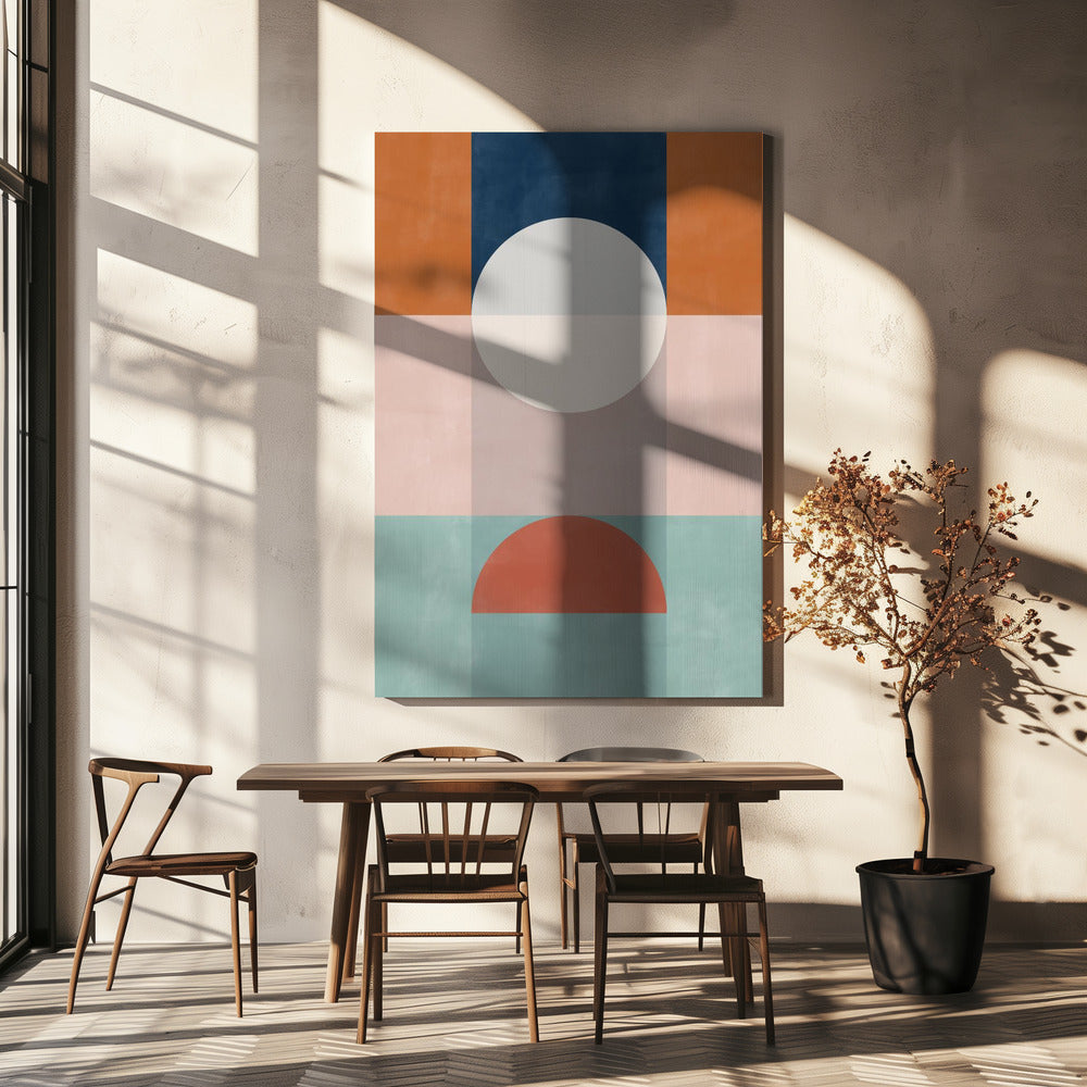 Œuvre d'art géométrique abstraite aux tons terreux | Tableaux sur Toile