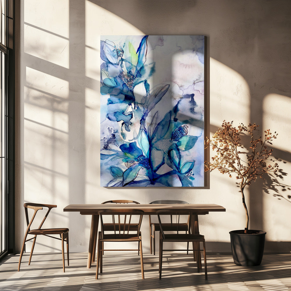 Aqua Floral | Canvastaulut