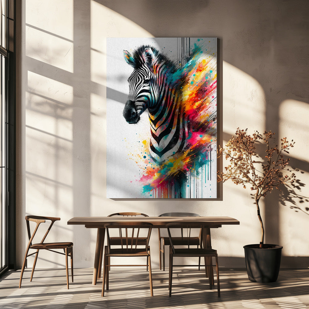 Zebra colorata | Stampe su Tela