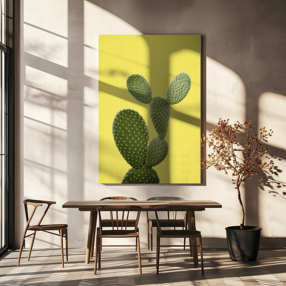 Gul kaktus | Canvas