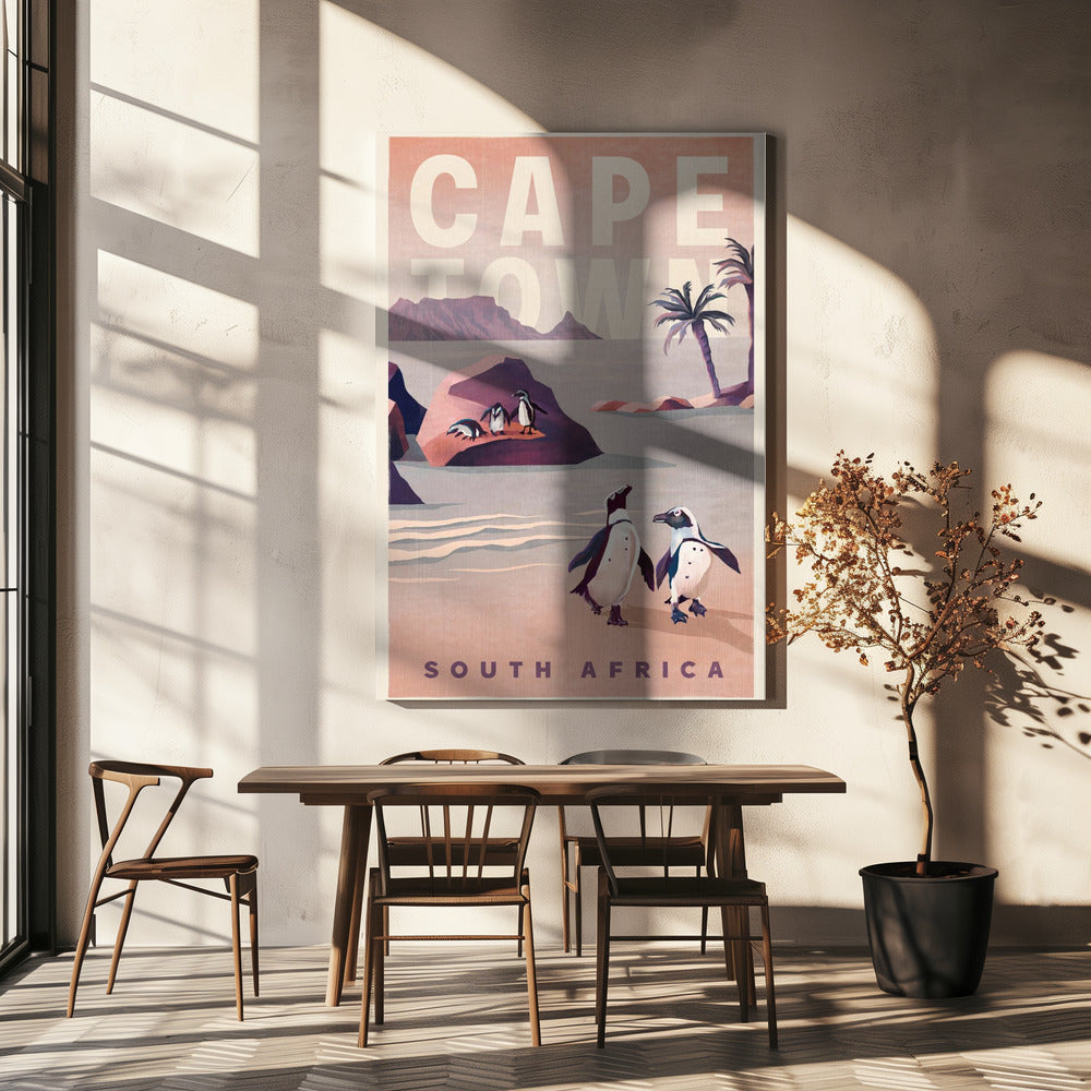 Art de voyage vintage du Cap, Afrique du Sud | Tableaux sur Toile