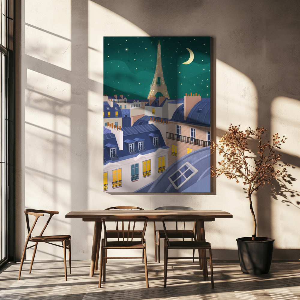 Parigi di notte | Stampe su Tela