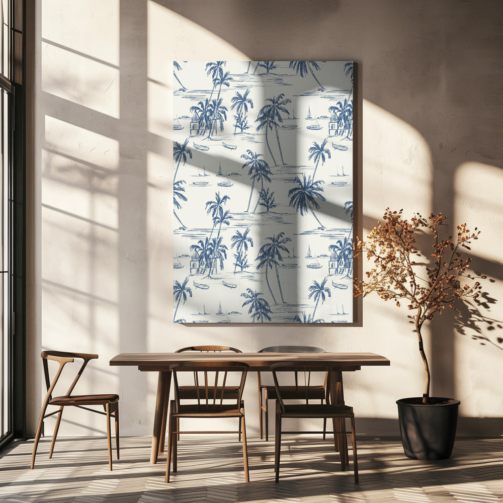 Motif Plage Bleue | Tableaux sur Toile