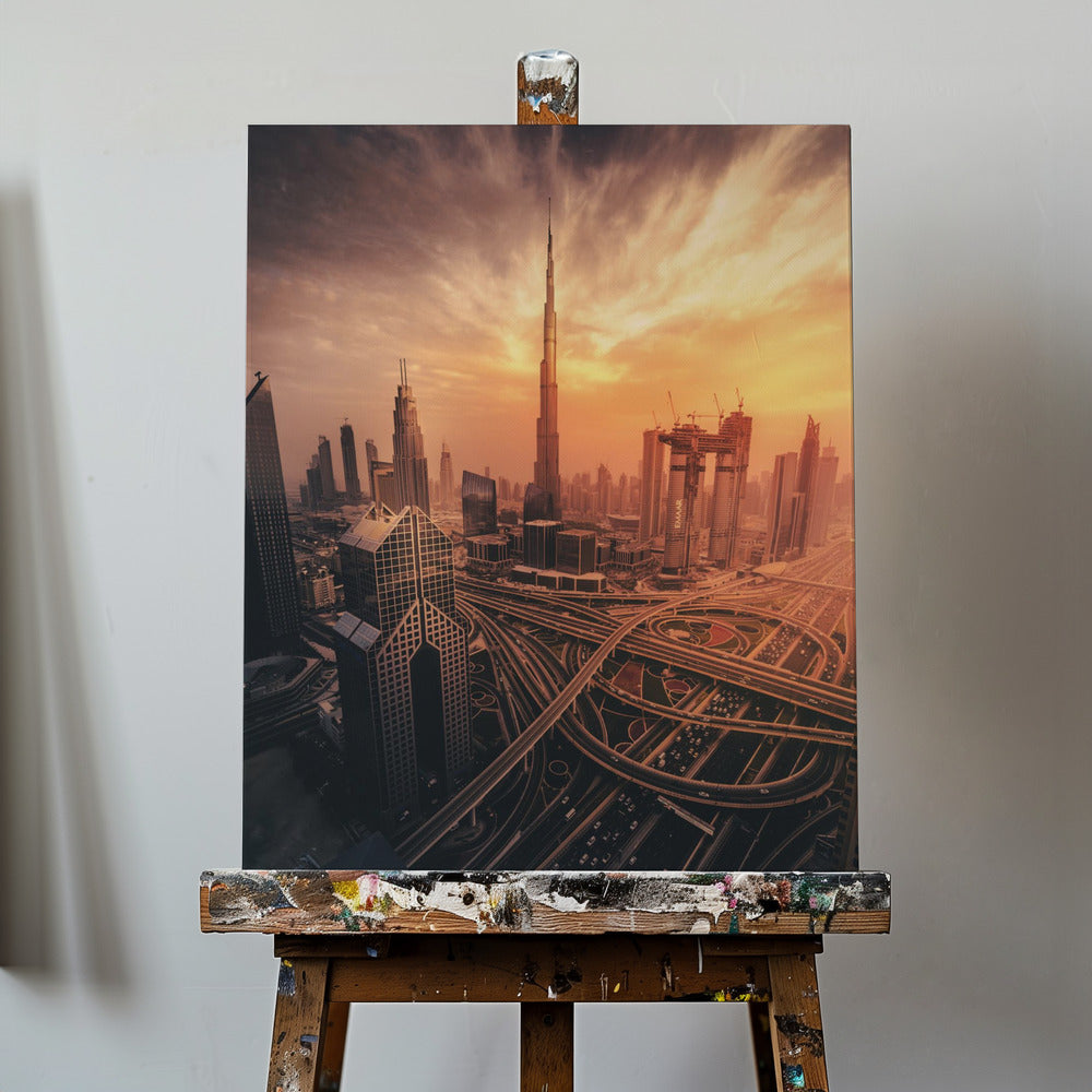 Il tramonto infuocato di Dubai | Stampe su Tela