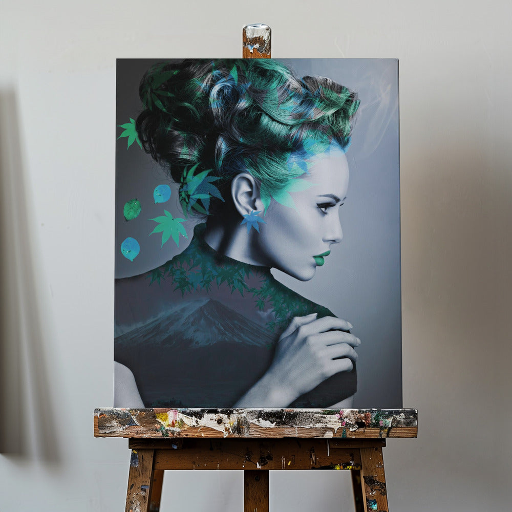 Groen met bladeren | Canvasprints