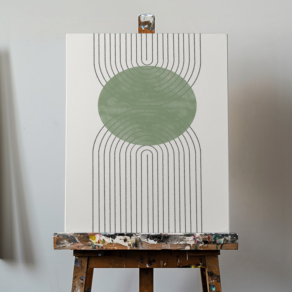 Grön måne nr 2. | Canvas