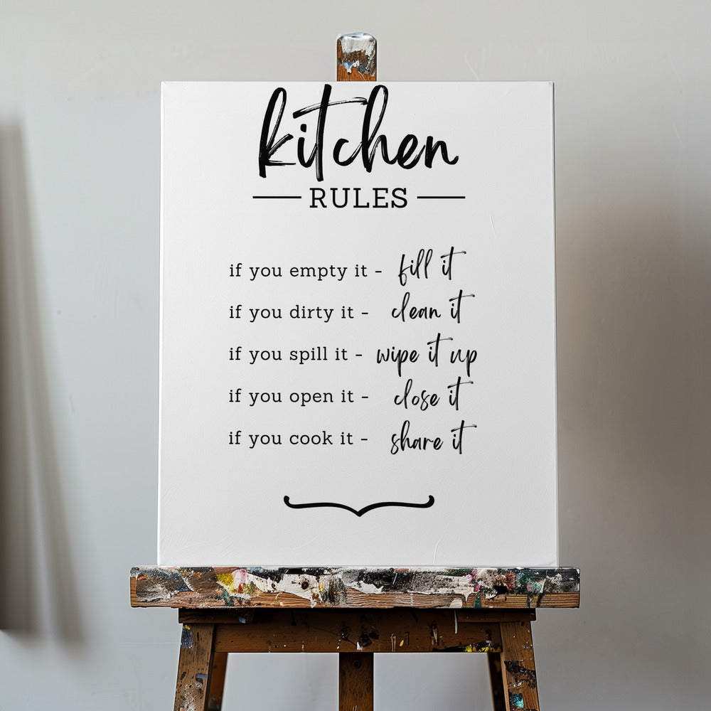 Regole della cucina | Stampe su Tela